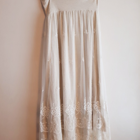 lace overlay maxi skirt